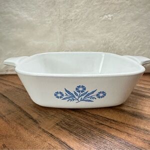 Vintage 1970s CorningWare Blue Cornflower 1 3/4 Cup Square Casserole Dish No Lid